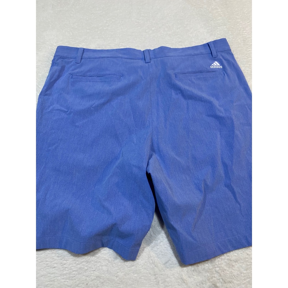 Adidas Golf Shorts Mens 38 Blue Cross Hatch Stretch Performance HR9055 - Picture 10 of 11